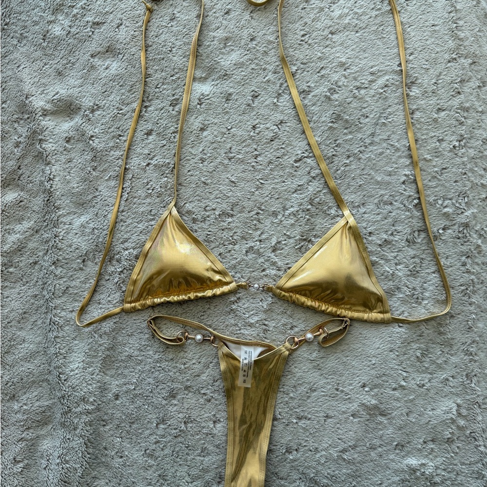 Gold Triangle Bikini Set